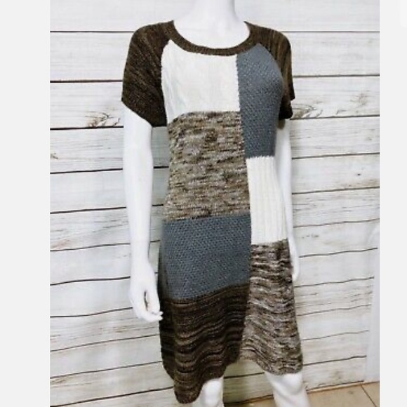 Style & Co. Dresses & Skirts - Style & Co. Womens Knit Sweater Dress Colorblock Short Sleeve. SP